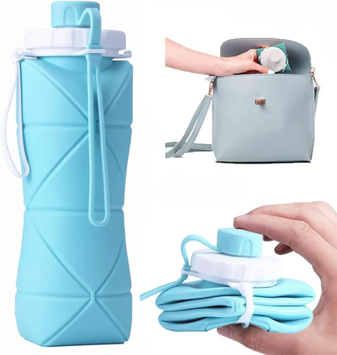 Zabeel's Premium Foldable Silicone  Water Bottle 600ML