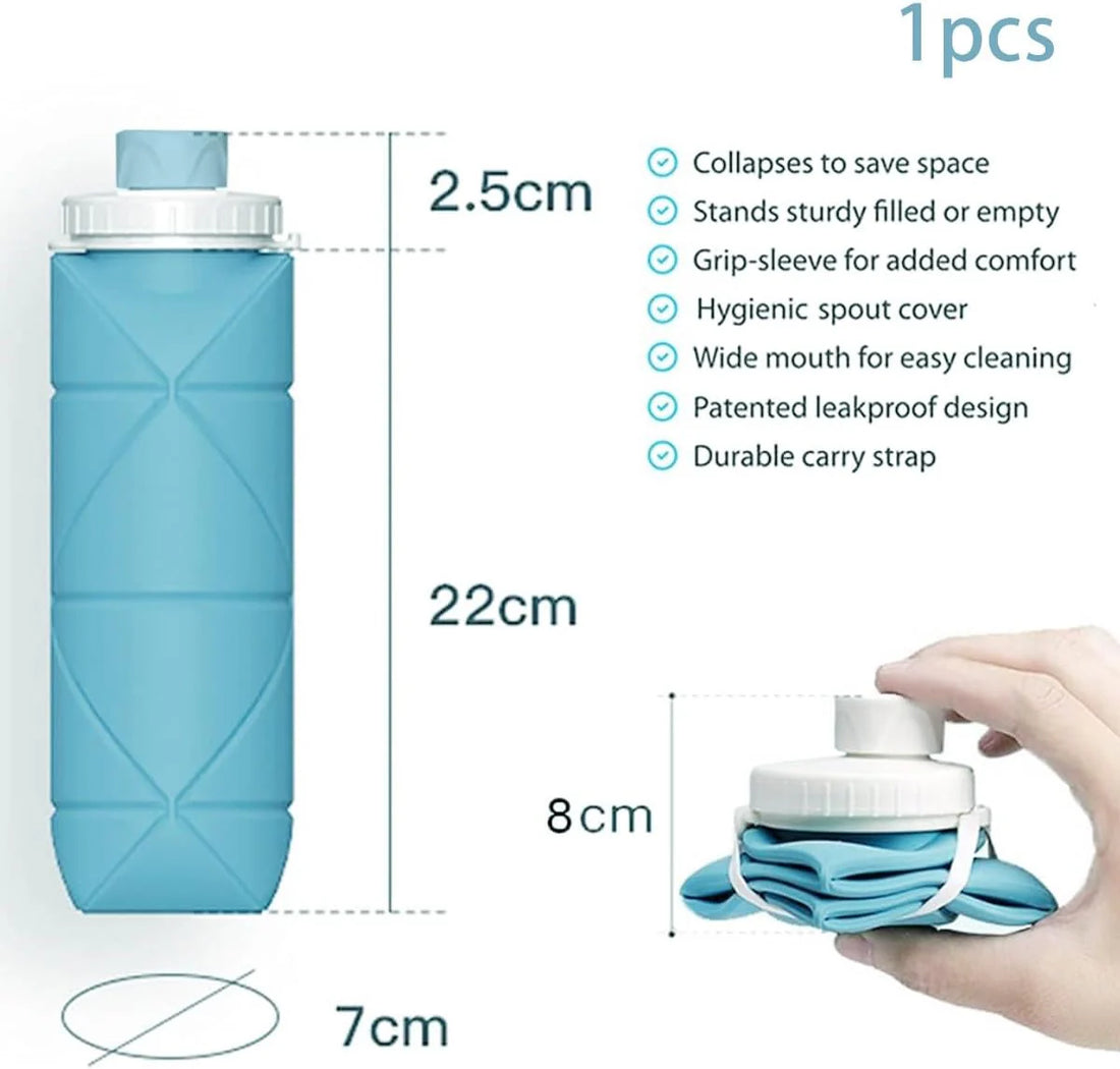 Zabeel's Premium Foldable Silicone  Water Bottle 600ML