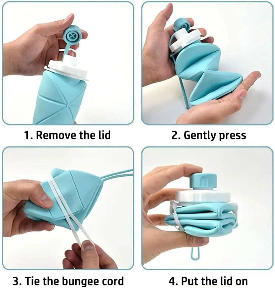 Zabeel's Premium Foldable Silicone  Water Bottle 600ML