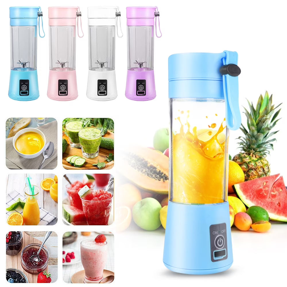 Portable Juicer Blender | USB Rechargeable | 6 Blades | 380ML
