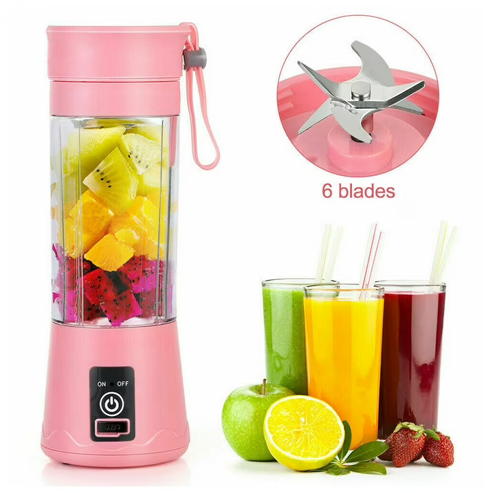 Portable Juicer Blender | USB Rechargeable | 6 Blades | 380ML